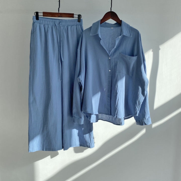Women%20Linen%20Cotton%20Two%20Piece%20Set%20Shirt%20and%20Pant%20Plus%20Size%20Shirt%20High%20Waist%20Pant%20-%20Image%203