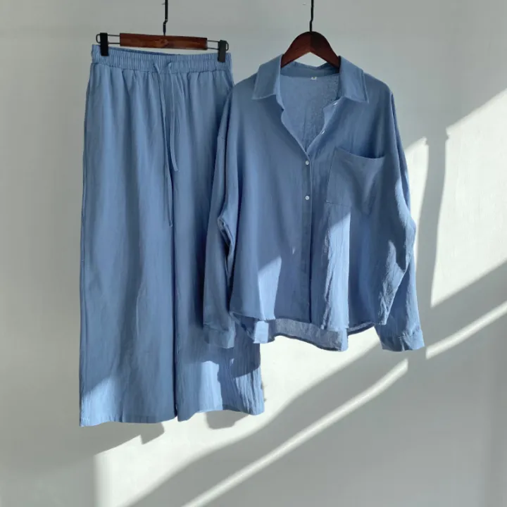 Women%20Linen%20Cotton%20Two%20Piece%20Set%20Shirt%20and%20Pant%20Plus%20Size%20Shirt%20High%20Waist%20Pant%20-%20Image%203