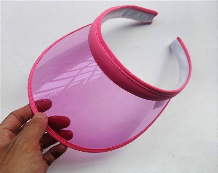 New%20PVC%20Plastic%20Sun%20Visor%20Hats%20Women's%20Large%20Brim%20Candy%20Casual%20Windproof%20Caps%20For%20Cycling%20UV%20Protection%20Sunscreen%20Hats%20-%20Image%206