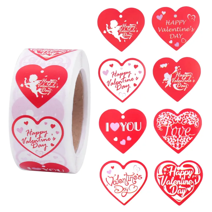500%20Stickers/Roll%20Valentine's%20Day%20Wedding%20Theme%20Heart%20Stickers%20Gift%20Wrap%20Decoration%20-%20Image%208