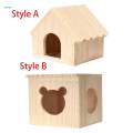 Hamster Wood House Hut Cage Accessories for Syrian Hamsters Lemmings Gerbils Style A. 