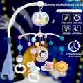 Baby Musical Crib Mobile, Alldo 360°Rotating Baby Mobile Crib with Music and Lights, Multifunctional Hanging Born Cot Toy Baby Bed Bell Toy with Remote Control and Projection for Soothing Sleep. 