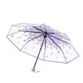 Transparent Flower Design Folding Women Fashion Umbrella.