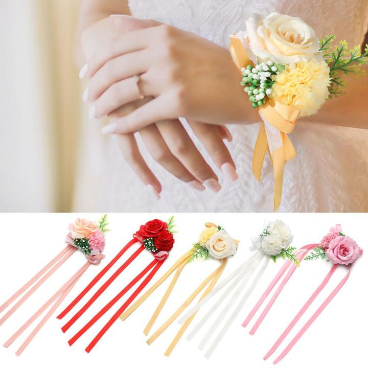 Flower Bridal Prom Accessories Wedding Supplies Hand Flowers Bride Wrist Flower Bridesmaid Bracelet Flower Bracelet