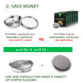 Stainless Steel Coffee Capsule Reusable Coffee Machine Filter Suitable for Senseo System Philips Espresso Crema Maker with Spoon. 