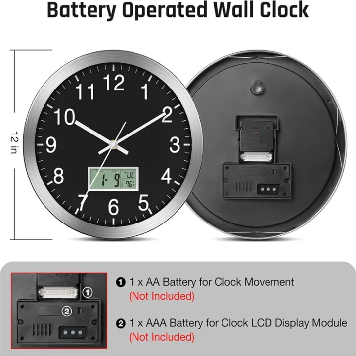 12Inch%20Wall%20Clock%20with%20Digital%20Date,%20Week%20&%20Indoor%20Temp%20-%20Battery%20Operated%20Wall%20Clock,%20Auto%20Sets,Easy%20to%20Read%20-%20Image%203