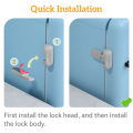 2Pcs Safe Fridge Lock, Child Proof Refrigerator Freezer Door Lock, Protect Refrigerators with Sealing Strips Grey. 