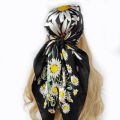 Silk Scarf Scarftop Headwraps For Women Vintage Four Seasons Hair Scarve 90*90cm Hijab Foulard Bandana Femme Headscarf. 
