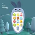 Rabbit shape Baby Music Cell Phone Toy and Teether for Learning and Play Early Education Telephone with Silicone Teether Music Lights for 0-1 Year or above Old Kids.