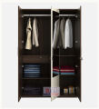 Regal Antique with Ash color Crescent 3-Door Wardrobe with Reflect Mirror, Partex MDF Laminated Board 3 Doors Wardrobes Almirah with clothes storage hanger shelf and cloths storage box shelve and inner lock drawer by Nice shop 72/48. 