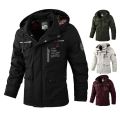 Men Jacket Coat Stylish Windbreaker Jacket with Hood Multiple Pockets Waterproof Design for Men's Winter Coat Multi-pocket Men. 