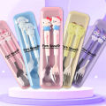 Kawaii Fork Spoon Set Cartoon Stainless Steel Tableware Cinnamoroll Kuromi Melody Pompompurin Pochacco Cute Lunch Spoons. 