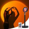 Multicolor RGB Sunset Lamp 4 LED Colors Power Adapter. 