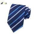 Tie men's navy blue striped formal dress business groom shirt to work interview professional hand-made tie. 
