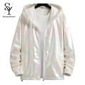 Sunnyheart Men Summer Jacket Long Sleeve Elastic Cuff Hood Sun Protection Jacket. 
