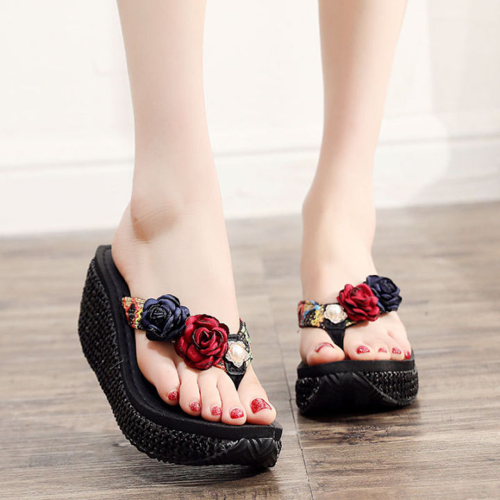 Summer%20Beach%20Sandals%20Women%20Flower%20Flip-flops%20Bohemian%20Beach%20Beaded%20Women%20Wedge%20Sandals%20Non-slip%20Outdoor%20Slippers%207cm%20Heels%20Superman%20-%20Image%204