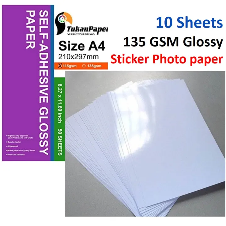 Sticker%20Photo%20Paper%20/%20Inkjet%20Glossy%20Photo%20A4%20135g%2010%20Pcs%20Self%20Adhesive%20Sticker%20Photo%20Paper%20For%20Photo%20Print/%20Label/%20Barcode%20Print%20Etc%20-%20Image%203