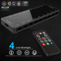 ARGB Controller for pc 1 To 9 Hub Remote Control 5V 3 Pin Cooling Fan Controller Adapter 4 Pin Pwm Docking Station for pc Case. 