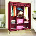 Novel And Portable Fabric Connectable Foldable Clothes Closet Wardrobe Storage Rack Organizer Cabinet Cupboard 3 Door Wardrobe Shrinking Clothes. 