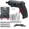 47pc Cordless Electric Screwdriver Rechargeable Lithium Battery Mini Drill.