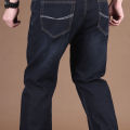 Elastic Waist Jeans Men's Fat Guy Elastic Loose Straight Non-Magnetic Non-Iron Work Pants Wear-Resistant plus Size Men's Pants. 