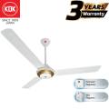 KDK T56XC 56 inch Standard Ceiling Fan | White with Gold Ring. 