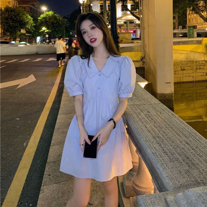 Milk%20blue%20dress%20for%20women%20in%20summer%202024,%20new%20small%20stature%20with%20bubble%20waist%20up,%20short%20sleeves,%20polo,%20chic%20little%20skirt%20-%20Image%204