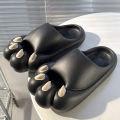 Cute Cat Claw Slipper for Women 2024 New Summer Outdoor Slides Shoes Funny Cartoon Paw Beach Female Slippers Designer Flip Flops. 
