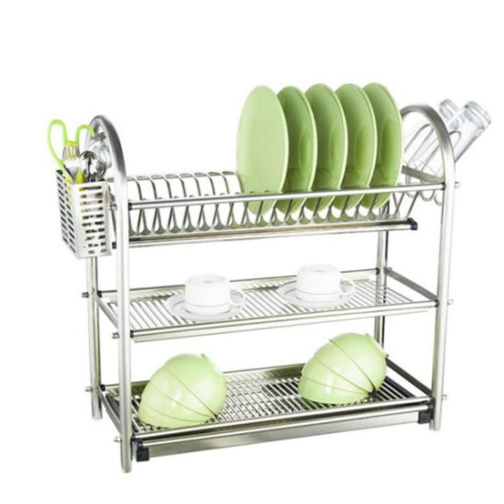 Stainless Steel Tier Holder Dish Drainer Rack for Kitchen Crockery