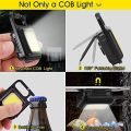 Multifunction Keychain LED Light with Bottle Opener, Magnetic Base & Folding Bracket Mini Cob 500 lumens Rechargeable Multifunctional Keychain Emergency Light Keychain Emergency Light Sticks (Square, Metal). 