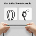(NEW) Cat 7 Flat Ethernet Cable Nylon Braided Gigabit Flat Cat7 RJ45 LAN Cable High Speed Internet Network Patch Cord 10Gbps Compatible for PS5 Gaming PS5 PS4 Xbox One PS3 PC Laptop Computer.