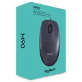 Logitech M90 Wired USB Mouse, 1000 DPI Optical Tracking, Ambidextrous PC / Mac / Laptop - Grey.