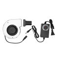 12V 2A DC Blower Fan Brushless High Speed Heat Resistant Metal Blower Cooling Fan with Speed Controller 100‑240V US Plug. 