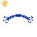 【Eco-friendly】 Eyebrow Ring Cubic Zirconia Wear-resistant Steel Body Piercing Jewelry Barbell for Women. 