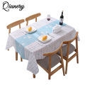 QI Household Checkered Tablecloth No-washing Anti-scalding Oil-proof Waterproof Dressing Table Mat Living Room Bedroom Table Cover. 