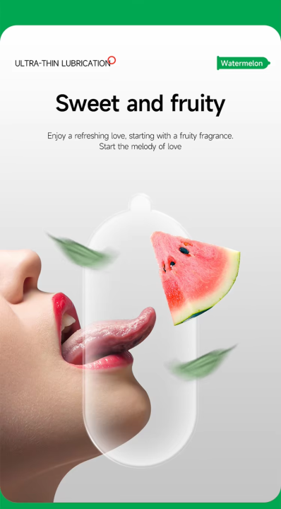 GJG%20Natural%20Rubber%20Latex%20Ultra-Thin%20Safety%20Watermelon%20Fruit%20Flavored%20Condoms%20-%203pc/Box%20-%20Image%202