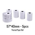 5 Roll 57mm x 40mm Thermal Paper Rolls for 58mm POS Printer, Receipt Printer, Thermal Printer - White. 