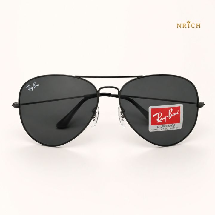 Aviator Classic Sunglasses for Men Black Frame Black Lens | UV400 Protection | Premium Metal Frame