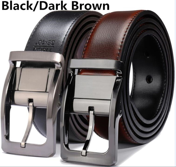 1Pcs%20Men's%20Genuine%20Leather%20Reversible%20Belt%20Rotated%20Buckle%20Two%20In%20One%20Big%20And%20Tall%20-%20Image%207