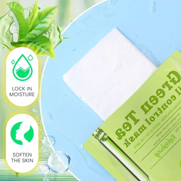 SADOER%20Green%20Tea%20Oil%20Control%20Facial%20Sheet%20Mask%20-%20Image%202