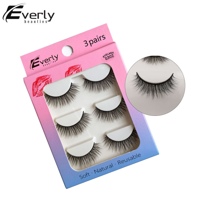 Everly%20Beauties%203%20Pairs%20False%20Eyelash%20Set%20%7C%20Natural%20&%20Glamorous%20%7C%203D%20Mink%20Lashes%20-%20Image%202