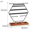 Jewelry Display Organizer Earring Holder with Wooden Tray for Dresser Decor. 