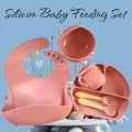 SILICON BABY TABLEWARE SET,  BABY FEEDING SET , SILICON PLATE, SPOONS, CUP, FROK,  BOWL. 