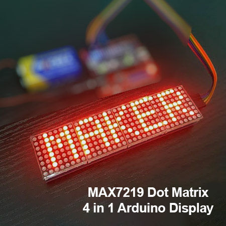 MAX7219 Dot Matrix Display Module 4 in 1 Display with 5P Line 4 in 1 ...