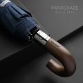 PARACHASE Automatic Folding Umbrella Men Women 10K Strong Windproof Rain Umbrellas Anti UV Sun Protection Wooden Handle Paraguas.