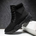 2022 Spring and Autumn Martin Boots, Men's Boots, High-top Leather Boots, British Trend, Desert Boots, Sports Platform Casual Cargo Boots. 
