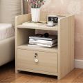 NewWave Bedside Table with Lockable Drawer, Modern Bedside Table, Bedside Table Cabinet Nightstand with 2 Storage shelf 1 Lockable Drawer Design by Nahid Furniture18x14x12". 