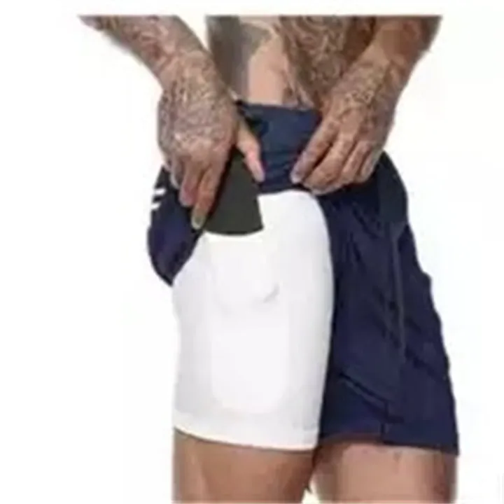 New%20Men's%20Double%20Layer%20Solid%20Shorts%20Large%20Size%20Fitness%20Training%20Fast%20Running%20Pants%20-%20Image%202