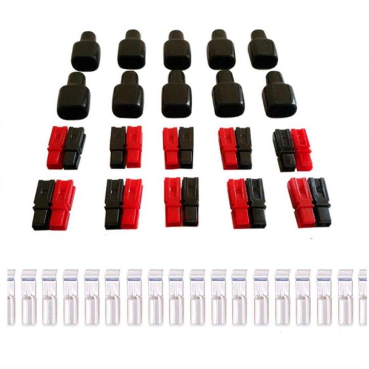 10 Pair 30A 600V Power Connectors Replacement Spare Parts Accessories with Insulation Cover for Anderson Powerpole Interlocking Plug Terminals