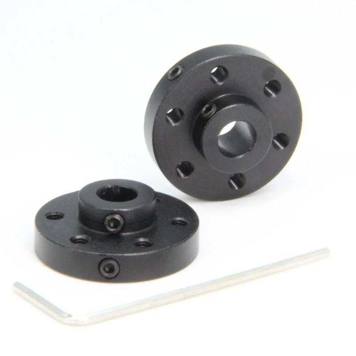 2PCS Rigid Flange Coupling Motor Guide Shaft Coupler, Universal Aluminum MOUNTING HUB for 6mm Shaft Pair with M3 Thread